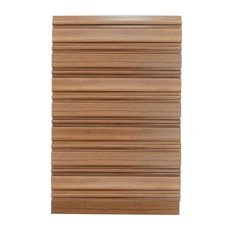 Painel Ripado de Poliestireno 12,2CMX1,2cm Barra 2,85METRO Linear Mogno