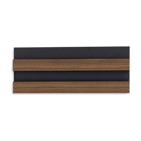 Painel Ripado de Poliestireno 12CMX1,9cm Barra 2,85METRO Linear Black Peroba Graddus