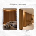 Ver imagem 5 de Painel Ripado de Poliestireno Angular 4,7CMX2CM Barra de 2,85 Metro Linear Carvalho Graddus