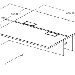 Plataforma Estação de Trabalho 4 Lugares 240cmX120cm Pé Painel Espresso Móveis - 16