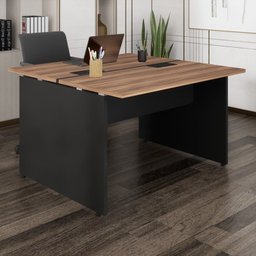 Plataforma Estação de Trabalho 4 Lugares 240cmX120cm Pé Painel Espresso Móveis - 3