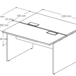 Plataforma Estação de Trabalho 4 Lugares 240cmX120cm Pé Painel Espresso Móveis - 2