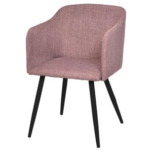 Cadeira Bela Linho Cor Marrom Base de Metal com Pintura de Preta - 47226
