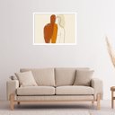 Ver imagem 1 de Quadro Decorativo Casal Abstrato - 50x70cm:moldura Preta