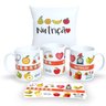 Kit com 1 Caneca de Porcelana e 1 Almofada Branca 30x30cm Personalizadas Profissões "nutrição" - 1