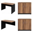 Ver imagem 4 de Conjunto 3 Peças com Mesa para Escritório em L 120CMX150CM, Armário Baixo e com Chave Espresso Móveis Marrom Preto