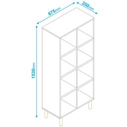 Paneleiro 8 Nichos Blc 123 - Brv Móveis - Branco / Pinus Claro - 3