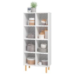 Paneleiro 8 Nichos Blc 123 - Brv Móveis - Branco / Pinus Claro - 1