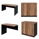 Ver imagem 3 de Conjunto 3 Peças com Mesa para Escritório em L 150x150cm e 2 Armários Multiuso Baixo Espresso Móveis Marrom Preto