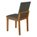 Ver imagem 4 de Kit 6 Cadeiras de Jantar Pérola Estofadas em Linho Chumbo Base Madeira Maciça Mel