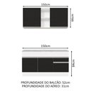 Ver imagem 4 de Armário de Cozinha Compacta 150cm Branco/Preto Glamy Madesa 01
