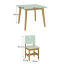 Ver imagem 3 de Conjunto Infantil Mesa com 2 Cadeiras Sofia Madeira Maciça e MDF Verde/Mel