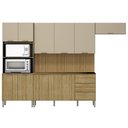 Ver imagem 1 de Armário de Cozinha 4 Peças Charm04 Balcão sem Tampo 160cm K02 Freijó/Vanilla - Mpozenato