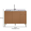 Ver imagem 4 de Balcão de Cozinha para Pia 120 Cm Soul 3 Portas 1 Gaveta Freijó/caramelo - Kits Paraná