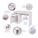 Ver imagem 3 de Escrivaninha Mesa Escritório Elegance 1 Gaveta 105cm Branco