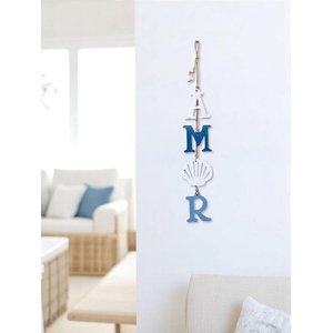 Penduricalho Amor Azul Decoração em Madeira