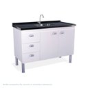 Ver imagem 3 de Armário para Cozinha 114 cm 2 Portas 3 Gavetas São Luis Branco