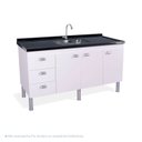 Ver imagem 2 de Armário para Cozinha 114 cm 3 Portas 3 Gavetas São Luis Branco