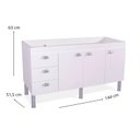 Ver imagem 3 de Armário para Cozinha 114 cm 3 Portas 3 Gavetas São Luis Branco