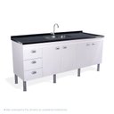 Ver imagem 2 de Armário para Cozinha 174 cm 4 Portas 3 Gavetas São Luis Branco