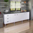 Ver imagem 1 de Armário para Cozinha 174 cm 4 Portas 3 Gavetas São Luis Branco