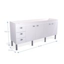 Ver imagem 3 de Armário para Cozinha 174 cm 4 Portas 3 Gavetas São Luis Branco