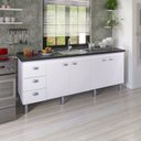 Ver imagem 1 de Armário para Cozinha 194 cm 4 Portas 3 Gavetas São Luis Branco