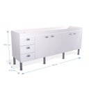 Ver imagem 3 de Armário para Cozinha 194 cm 4 Portas 3 Gavetas São Luis Branco