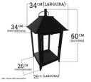 Ver imagem 2 de Lanterna Média Rústica Marroquina Decoração Interna Iluminação com Velas - Preto