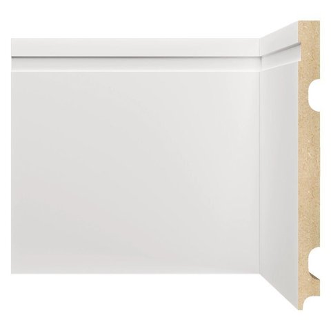 Kit com 20 Barras Rodapé MDF 2002 15MMX20CM Metro Linear 48m Branco/Frisado Moldufama