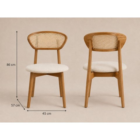 Kit 2 Cadeiras Maciça com Telinha Curvada Liza- Imperial