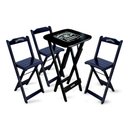 Ver imagem 1 de Conjunto de Mesa Bistrô Dobrável Jack Daniel's com 3 Banquetas de Madeira Preta