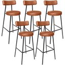 Ver imagem 1 de Kit 05 Banquetas Altas Cozinha Bar Sala De Jantar Em Aço Milão L02 Couríssimo Camel - Lyam Decor