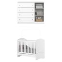 Ver imagem 4 de Conjunto Quarto de Bebê com Berço 3 em 1 e Cômoda MDF Branco Yescasa