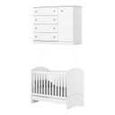 Ver imagem 2 de Conjunto Quarto de Bebê com Berço 3 em 1 e Cômoda MDF Branco Yescasa