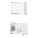 Ver imagem 2 de Conjunto Quarto de Bebê Savana com Berço 3 em 1 e Cômoda MDF Branco Yescasa
