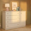 Ver mais imagens de Conjunto Quarto de Bebê Savana com Berço 3 em 1 e Cômoda MDF Branco Yescasa
