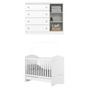 Ver imagem 4 de Conjunto Quarto de Bebê Savana com Berço 3 em 1 e Cômoda MDF Branco Yescasa