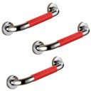 Ver imagem 1 de Barra de Apoio 40cm Inox Suporte Antiderrapante Kit 3 uni Banheiro Box Idoso Gestante Criança Evita
