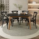 Ver imagem 2 de Mesa de Madeira Maciça e Mdf L120 X P 90 X Alt 77 Linea