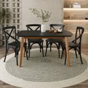 Ver imagem 2 de Mesa de Madeira Maciça e MDF L120 X P 90 X Alt 77 Linea Preto/Marrom