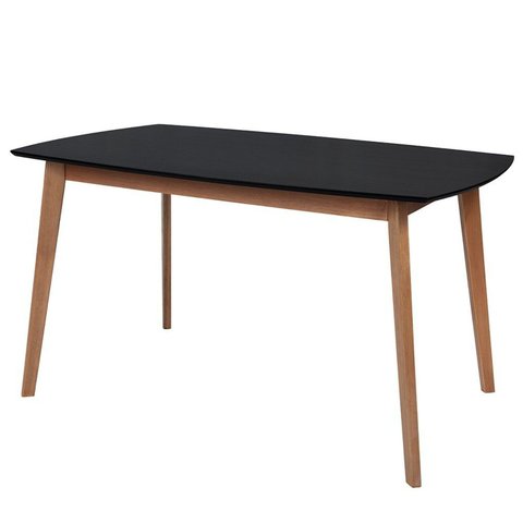 Mesa de Madeira Maciça e MDF L120 X P 90 X Alt 77 Linea Preto/Marrom