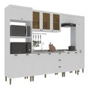 Ver imagem 2 de Armário Cozinha Americana Modulada Completa 305cm com Vidros Multimóveis CR20497 Branco