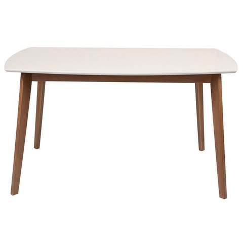 Mesa de Madeira Maciça e MDF L135 X P 90 X Alt 77 Linea Cinza/Marrom/Offwhite