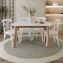 Ver imagem 2 de Mesa de Madeira Maciça e MDF L135 X P 90 X Alt 77 Linea Cinza/Marrom/Offwhite