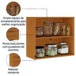 Armário de Cozinha Itatiaia 2 Portas Duplo Aéreo Módulo Suspenso Cinamomo Namur - 4