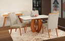 Ver imagem 1 de Mesa de jantar + 6 cadeiras Paris Tampo Atenas 160 cm bege