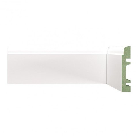Kit Rodapé de MDF 5 Barras Lisas de 8CMX2,40m Rende 12m Branco/Liso Moldufama