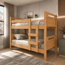 Ver imagem 3 de Beliche Solteiro Elo Reforçada 100% MDF Vira Duas Camas com Grade de Proteção - Naturale