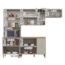 Ver imagem 3 de Cozinha Tunísia Completa 263cm com 10 Portas e 2 Gavetas Off White/canelato